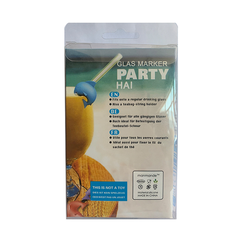 Creative Shark Marker Silicone Wine Glass Holder Party Cup Label Shark Shape Wine Glass Recognizer 6 Pack