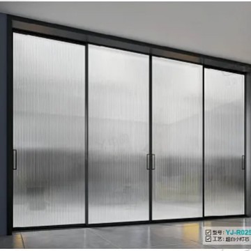 Aluminum Alloy Narrow Partition Door Kitchen Living Room Extremely Narrow Sliding Door Tempered Glass Titanium Magnesium Alloy Glass Door