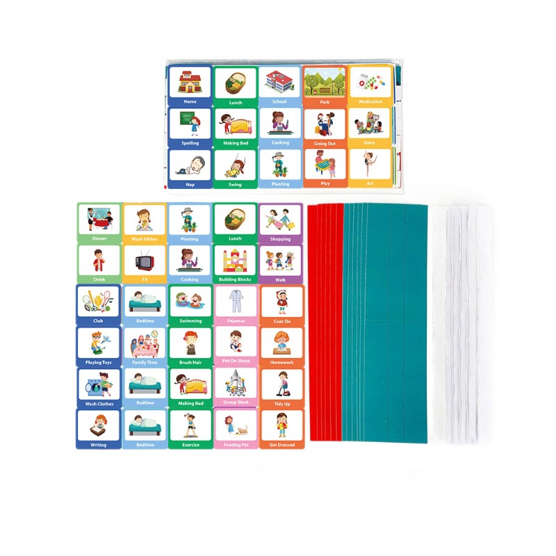 Cross-border Children's Early Education Visual Schedule Day Planning Daily Schedule to Develop Self-discipline Good Habit Cards