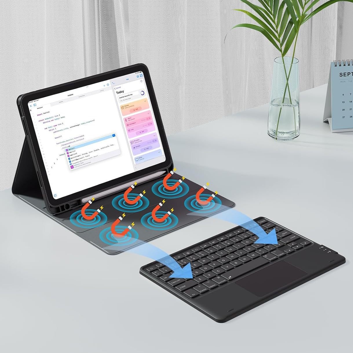 Suitable for iPad 11Th Generation Touch Backlit Bluetooth Keyboard Set Apple A16 Keyboard and Mouse Set with Touch Screen Pen 10Th Generation