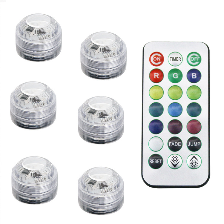 New 3Led Diamond Knob Candle Light Aquarium Underwater Light Waterproof Remote Control Diving Light Lighting Lighting Knob Light