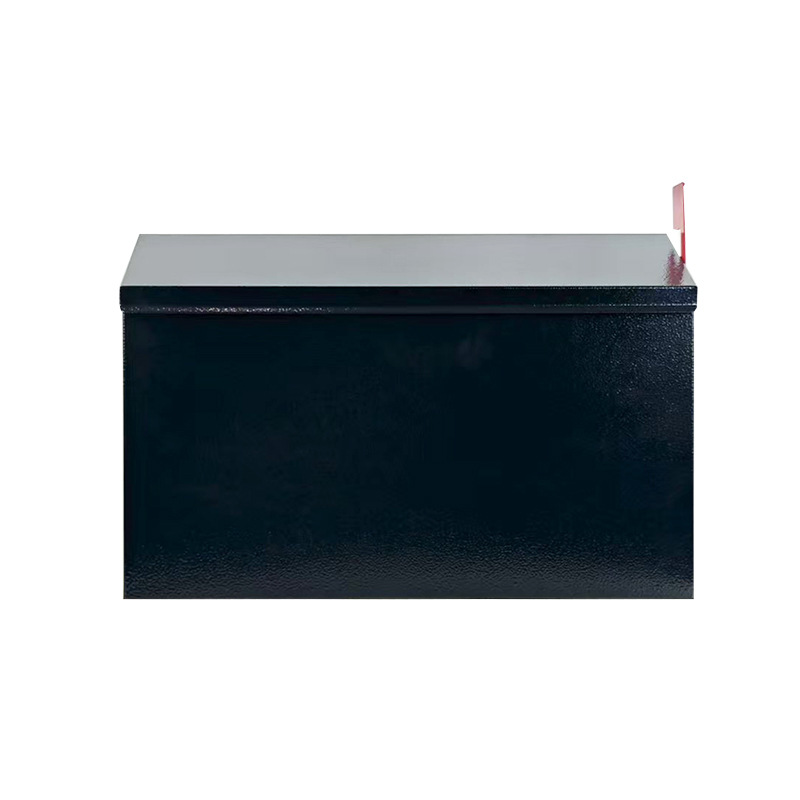 Simple Black Mailbox with Flag, Wall-Mounted Mailbox, Suitable for Use Outdoors in Villas