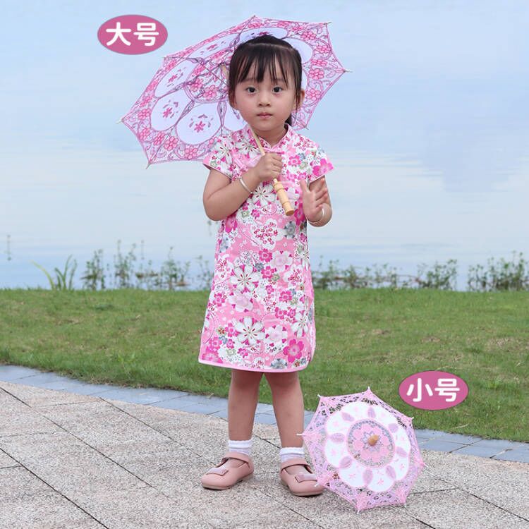 Factory wholesale handmade white decorative craft umbrella Western-style socialite stage performance lace umbrella photography bride umbrella