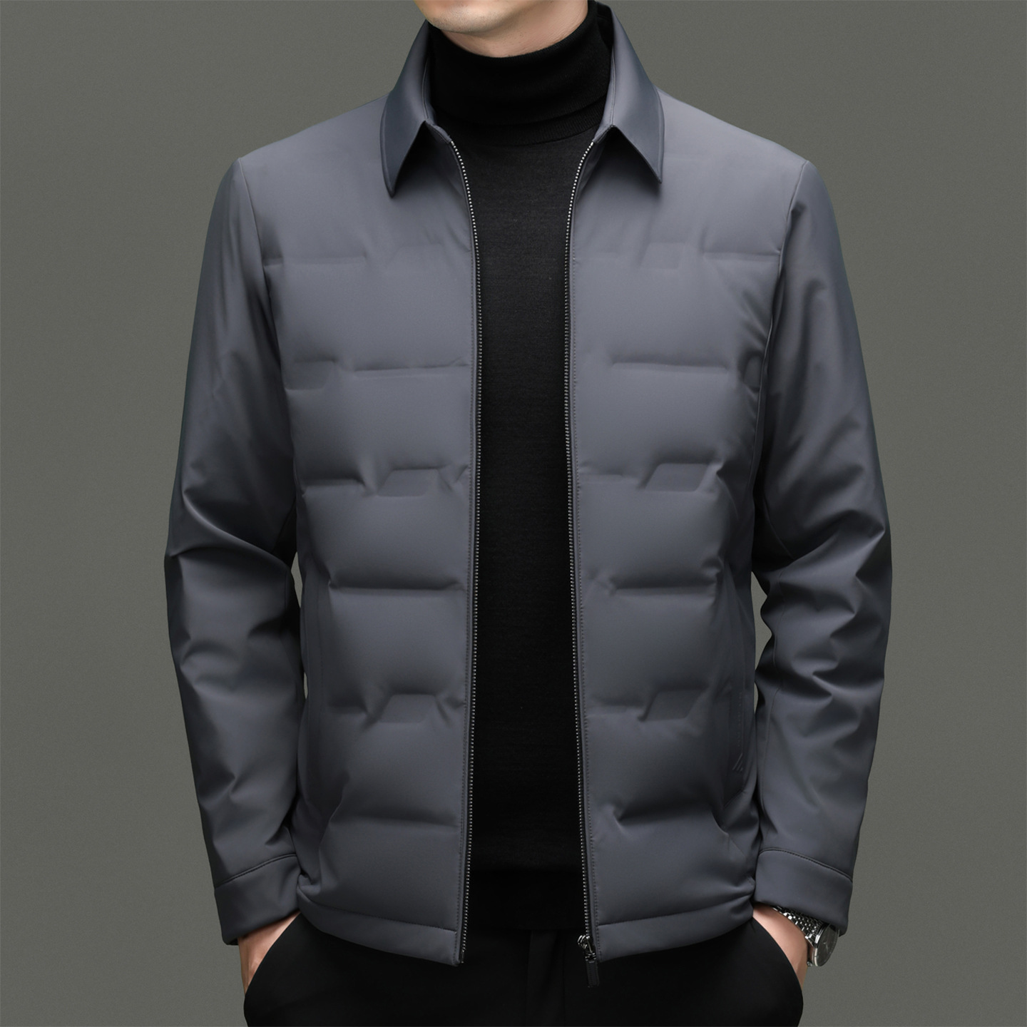[New National Standard] 2025 Winter New Dad Wear 90 Velvet down Jacket Casual Business Cardigan for Middle-Aged and Elderly Men