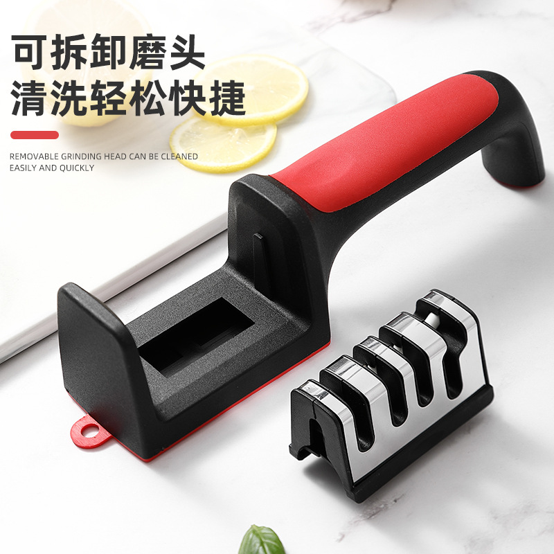 Knife sharpener wholesale household multifunctional three-stage sharpening stone fast ceramic sharpening tool Yangjiang sharpening artifact
