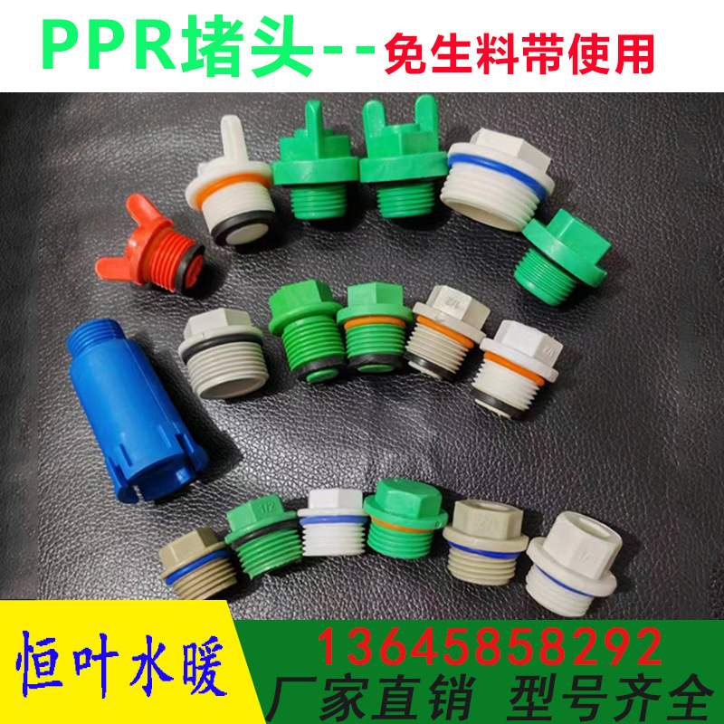 PPR заглушка оптом PPR заглушка 4 точки 6 точек 1 дюйм с уплотнительным кольцом свободный сырье с пластиковым двойным кожаным кольцом заглушка
