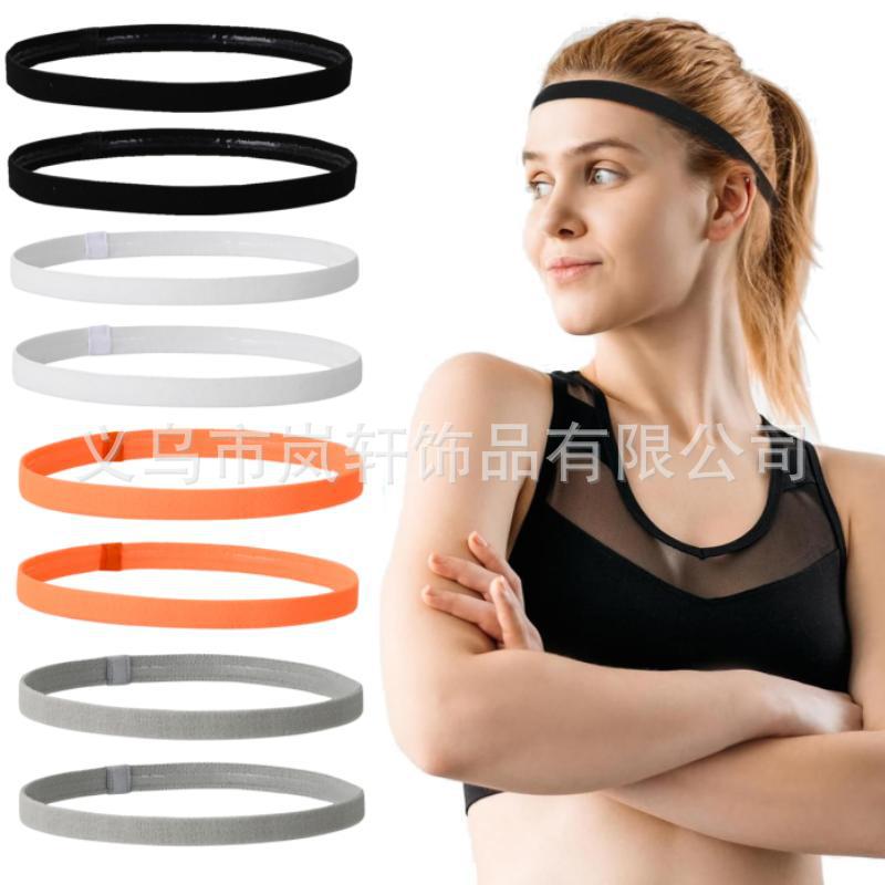 кросс-бордерный спортивный тонкий ободок, йога, фитнес, впитывающий пот эластичный бандаж, силиконовый, нескользящий, дышащий ободок