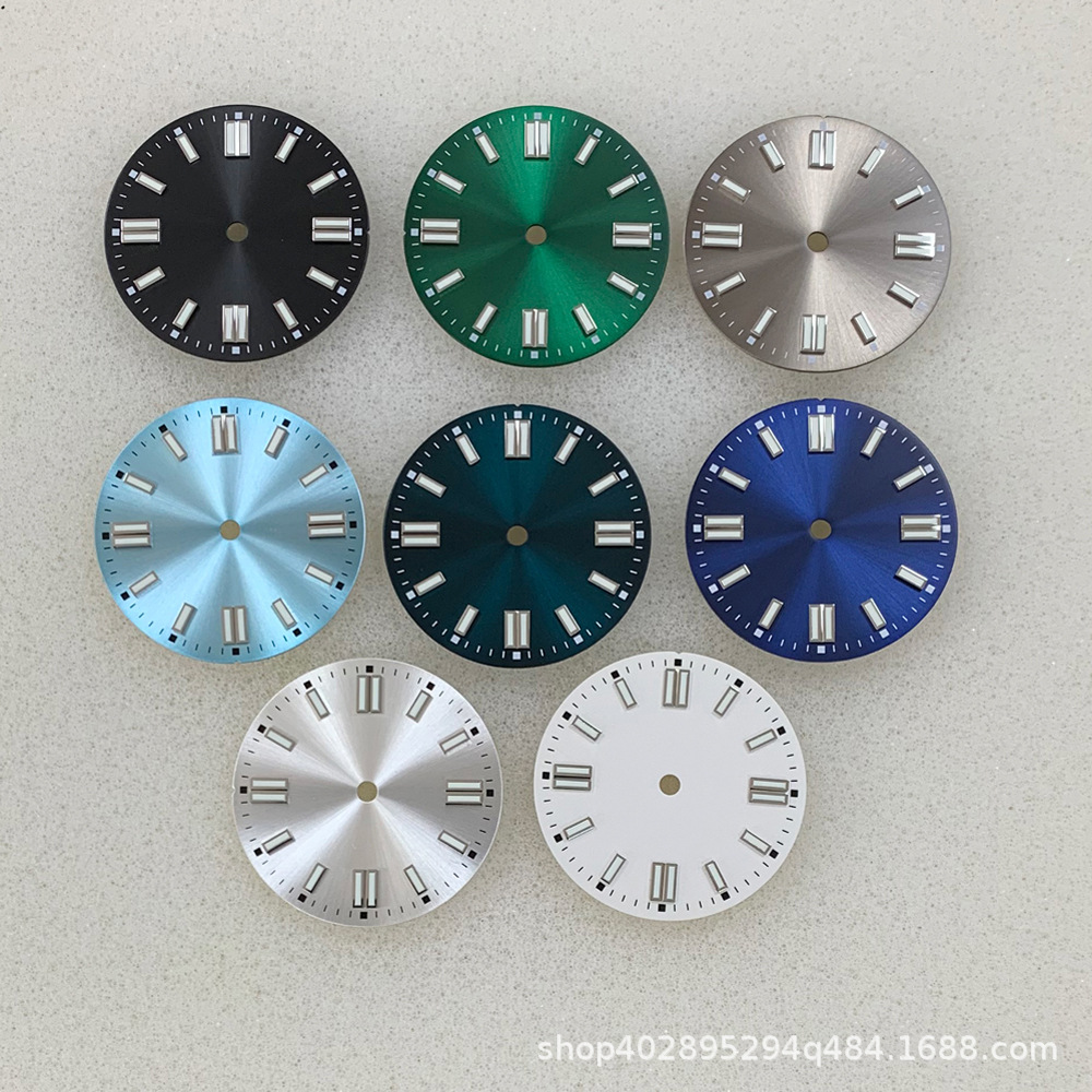 Циферблат для часов, циферблат с солнечным узором, зеленая люминесцентная надпись, подходит для механизма Nh35 8215 2836