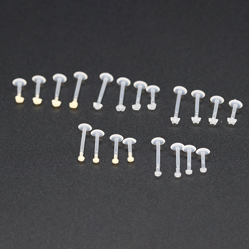 Amazon Transparent Invisible Lip Nail Soft Rod Piercing Lip Nail Bulk Parts Acrylic Transparent Eyebrow Nail Wholesale
