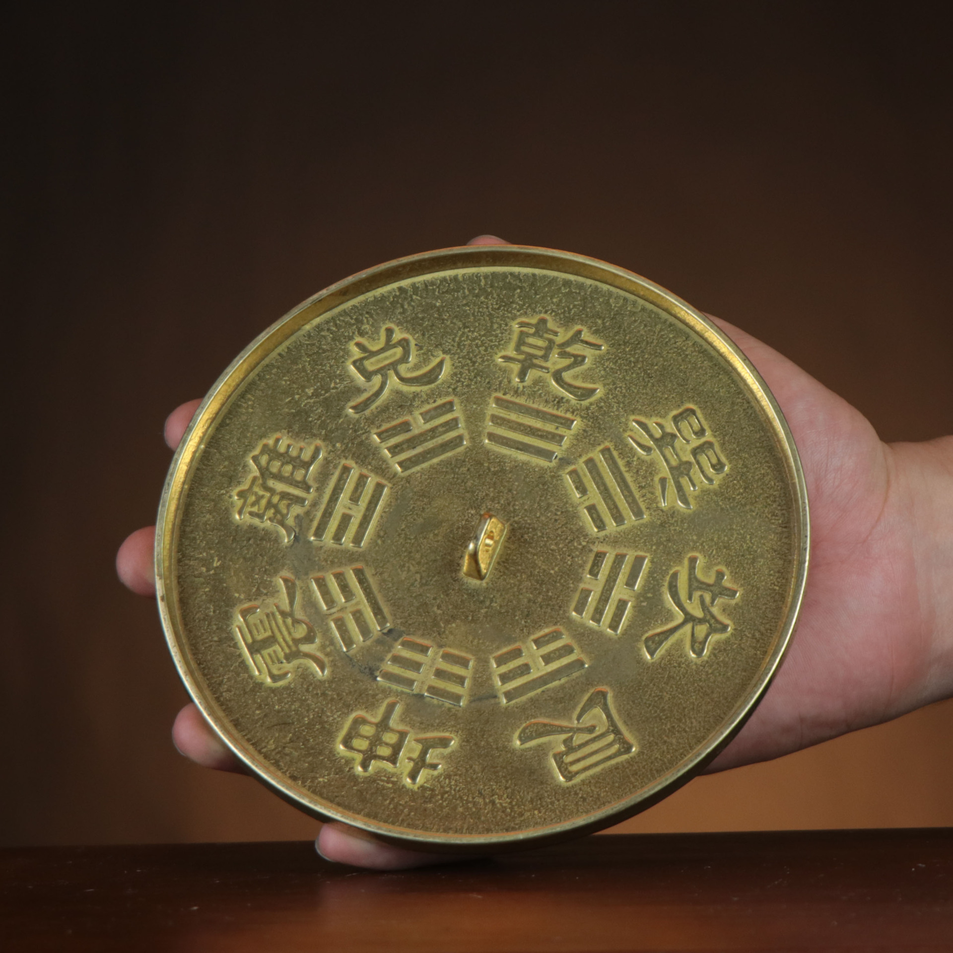 Brass glossy eight diagrams mirror twelve Zodiac copper mirror Four Seasons safe wedding waist mirror plum blossom mirror eight diagrams mirror