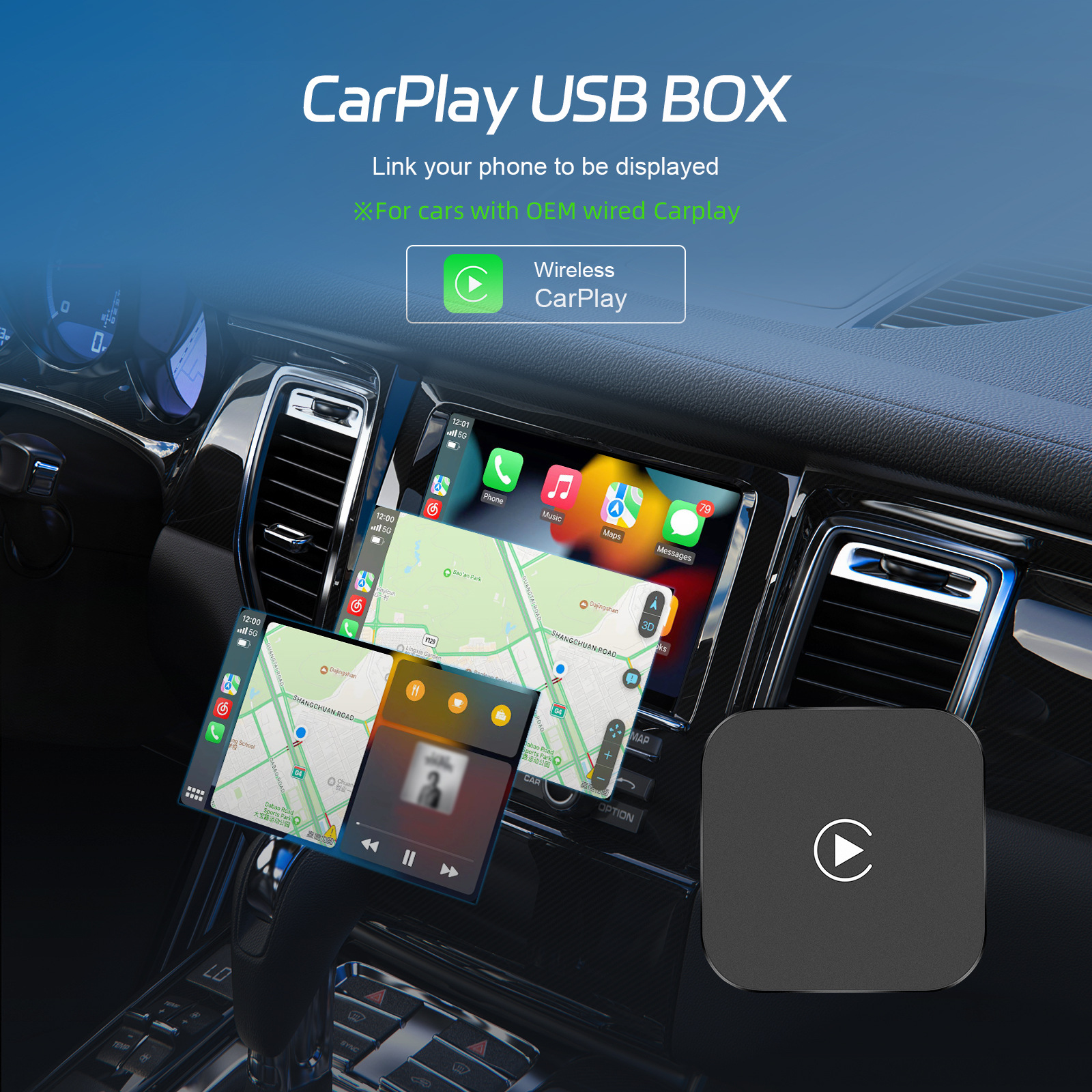 Cross-border explosions universal original car wired carplay to wireless carplay box