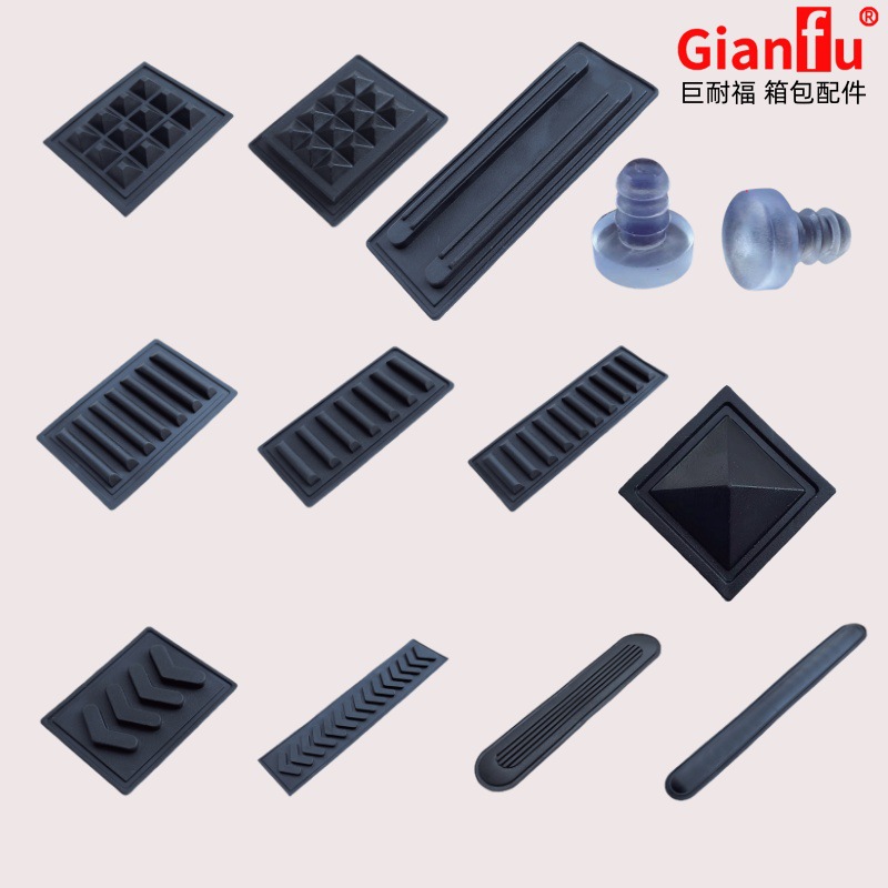 Pvc Plastic Luggage Bottom Foot Pad, Stitched Anti-Slip Round Foot Nail, Diamond Glue Seat, 5 Rod Bottom Pad Accessories