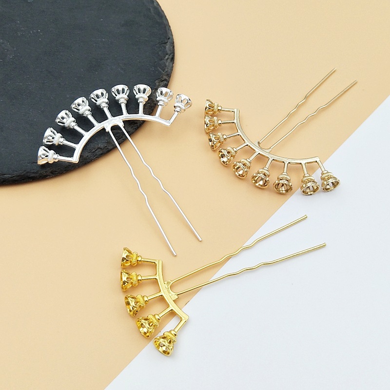 DIY Accessories Row Hairpin Antique Hairpin 9 Row Alloy Row Hairpin Hair Crown Hair Accessories 9 Row 5 Row Flower