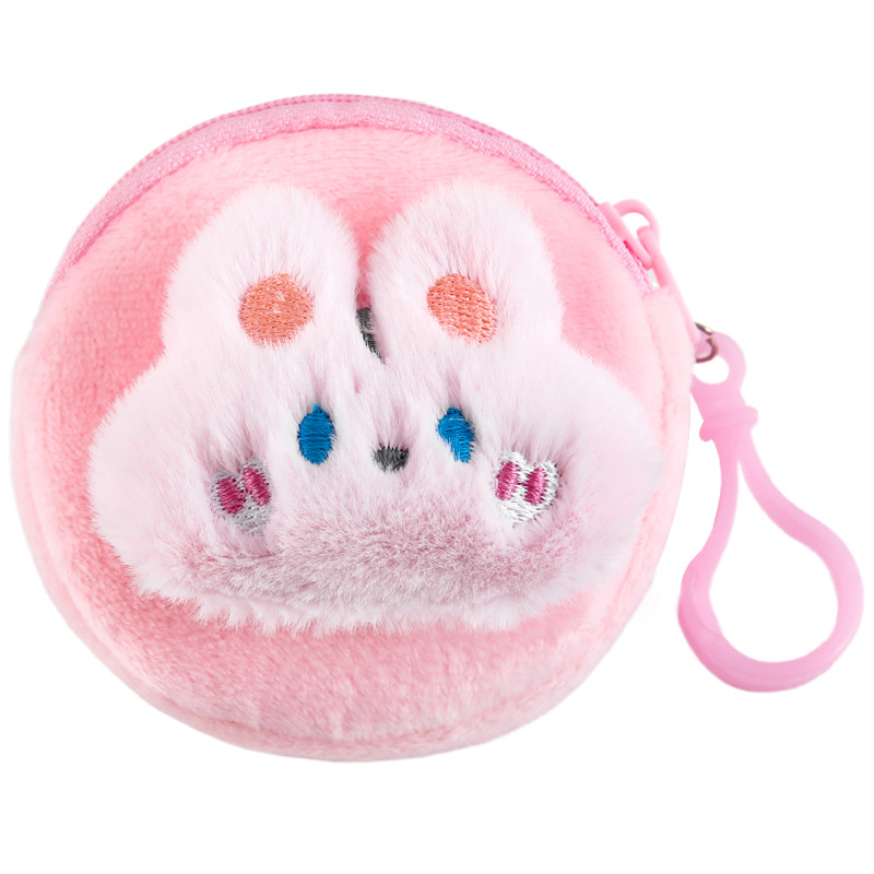 Hong Kong Sheng cartoon plush coin purse cute mini soft cute coin storage bag student portable earphone bag