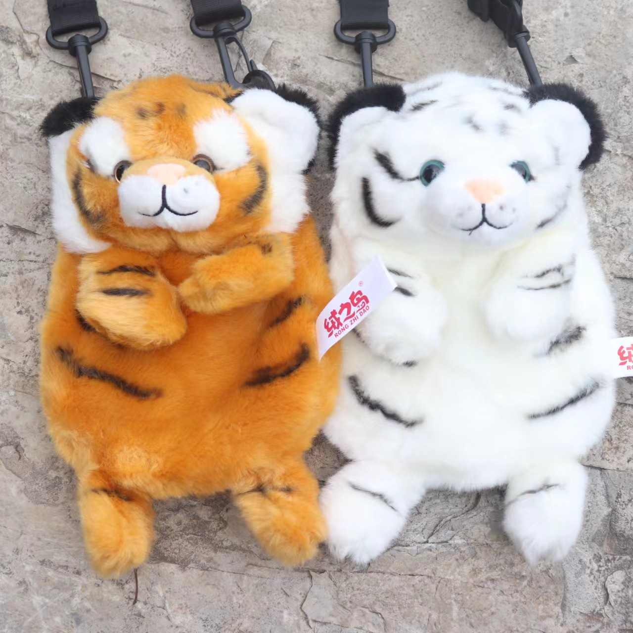 Imitation tiger crossbody bag panda bag plush backpack tiger messenger bag children plush toys wholesale