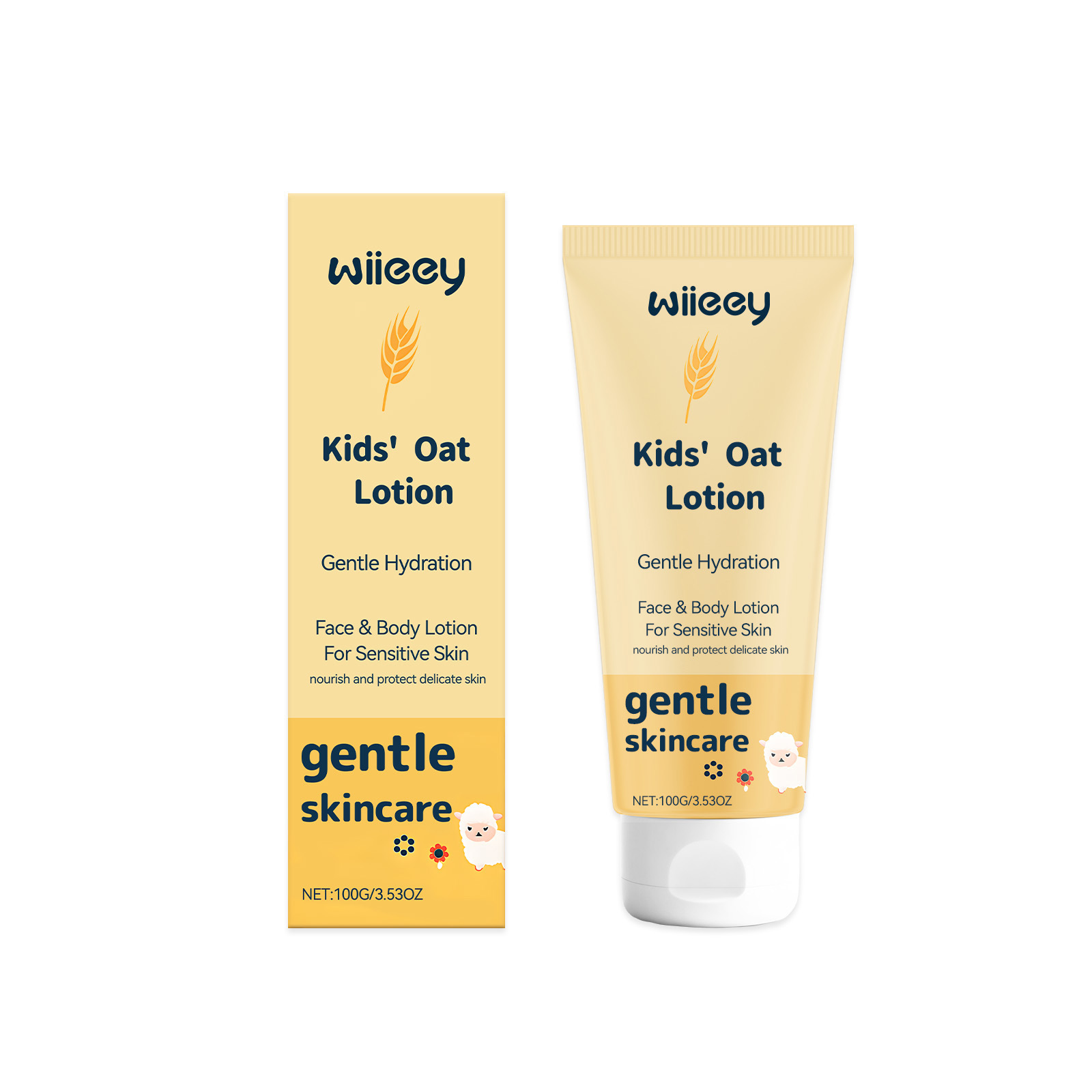 Увлажняющее молоко из овса Wiieey для детей, нежное увлажнение, уход за сухой кожей, барьер для мягкой кожи детей
