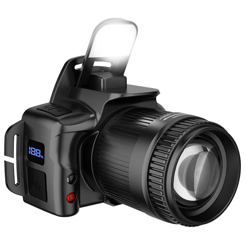 New Strong Light Camera Headlight Sensor Light Home Outdoor Long-Range Lighting Headlamp Night Fishing Night Fishing Light