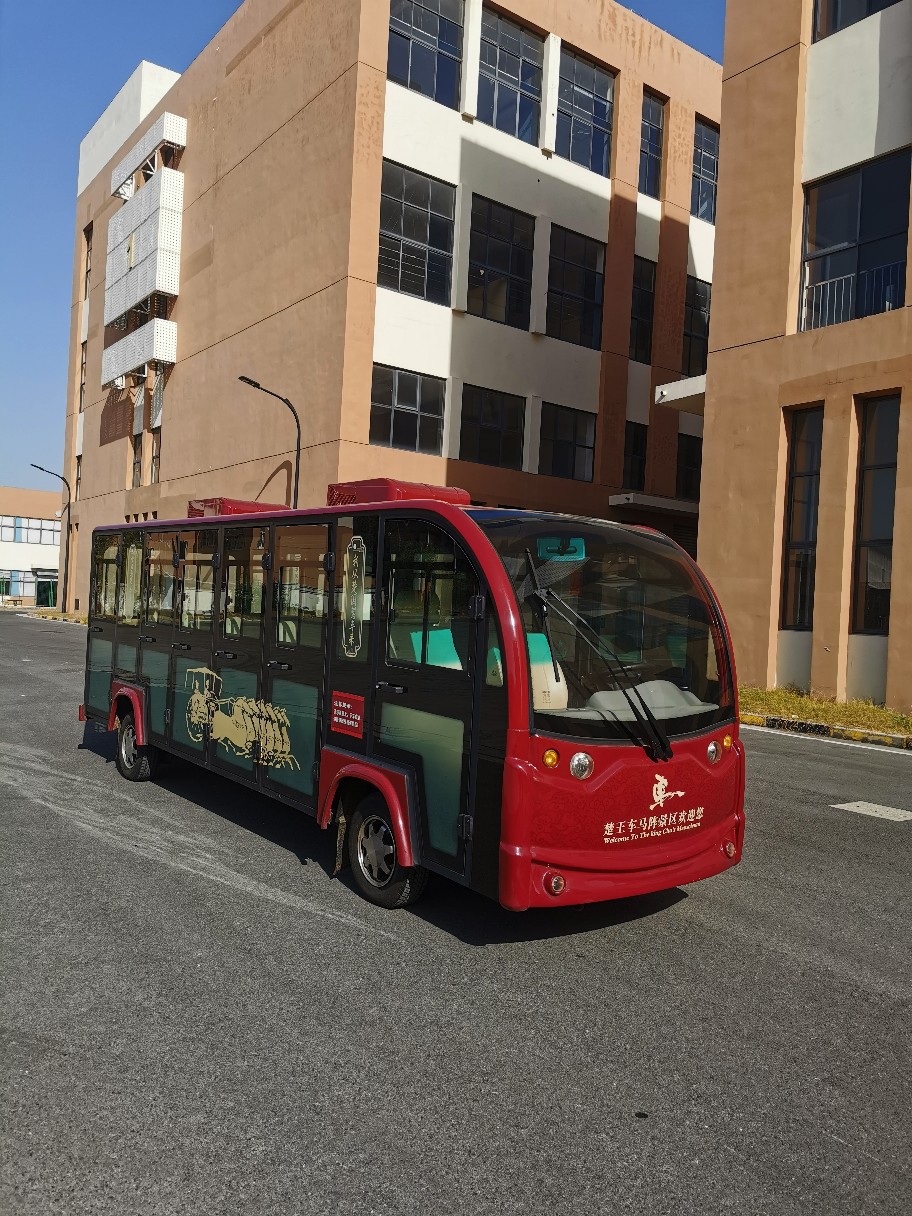 14-17 Seats Electric Cartoon Sightseeing Car Four-Wheel Scenic Spot Sightseeing Car Hotel B&B Shuttle Bus Tourism Sightseeing