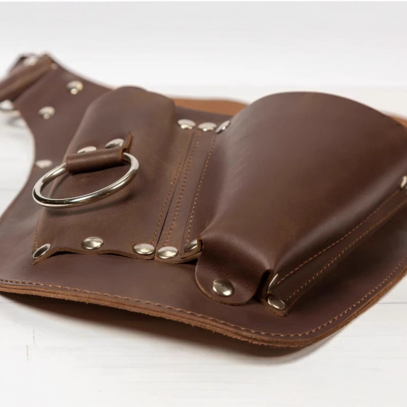 Cross-Border Multifunctional Outdoor Garden Tool Storage Bag Gardener Portable Waist Bag Pu Leather Multi-Pocket Storage Bag