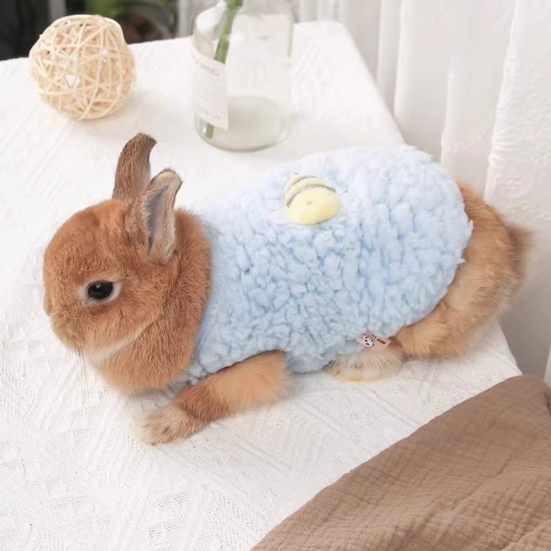 Pet Clothes for Small Pets, Winter Clothes with Fleece, Cute Rabbit Vest, Autumn and Winter Clothes for Teacup Dogs, Small Puppies, and Kittens