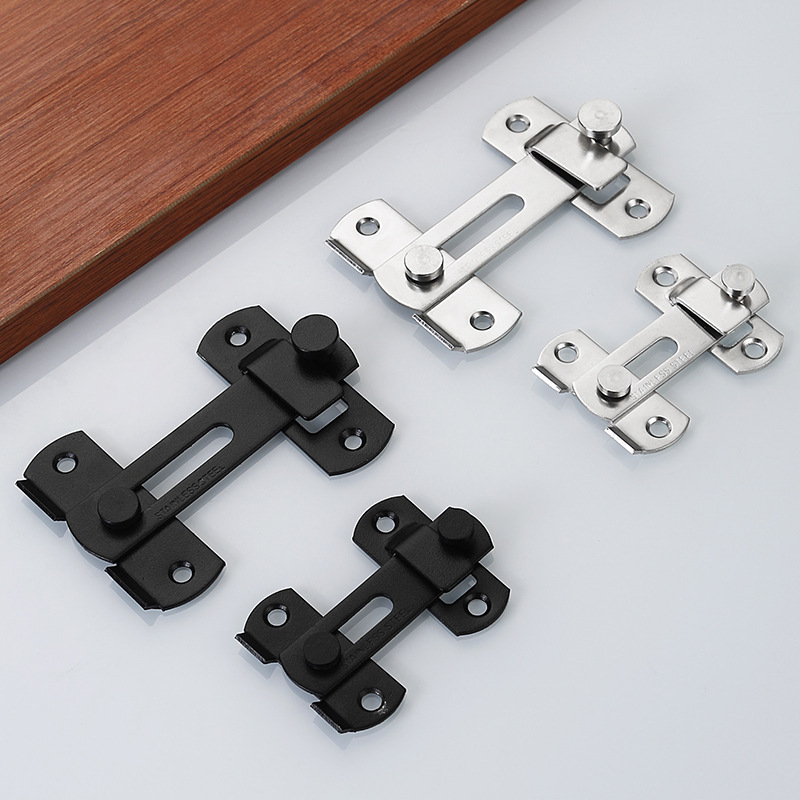 Stainless Steel Door Buckle for Household Pet Cage Door Latch Lock Sliding Door Left and Right Latch Door Lock Thickeneded 90 Degree Right Angle Door Buckle