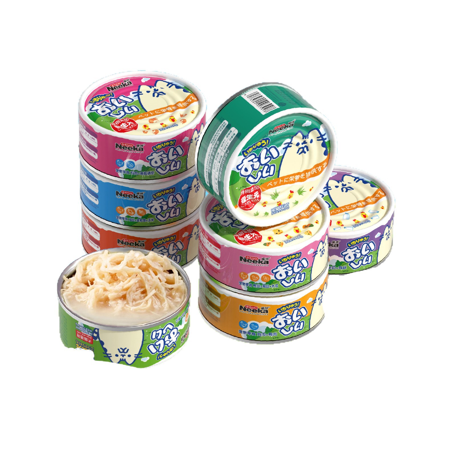 NEEKA Canned Cats Cats Shredded Chicken Snacks Canned Cats Canned Claws Canned Cats