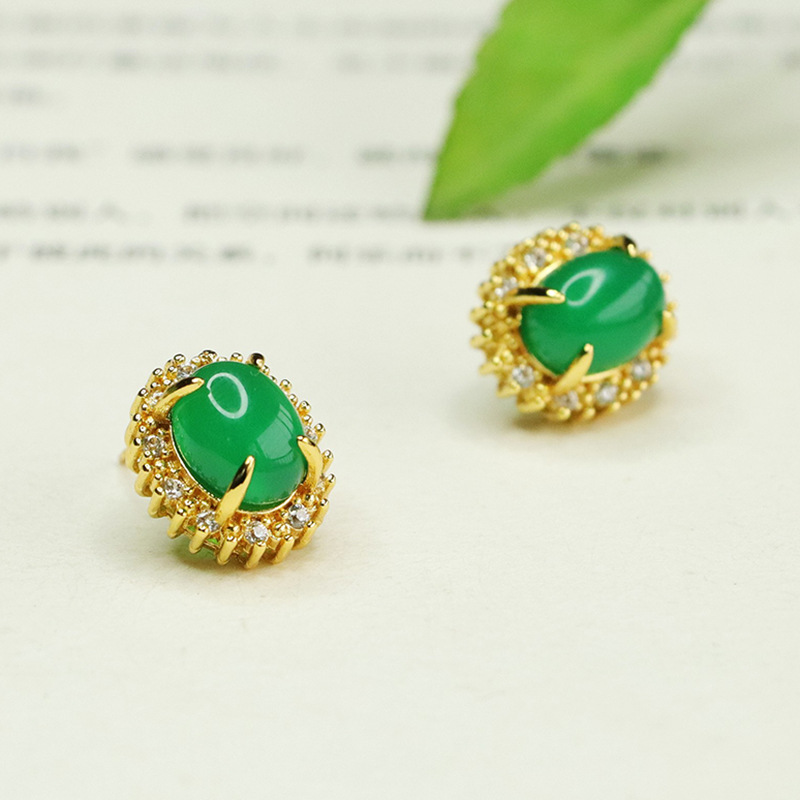 Серьги из ледяного зеленого халцедона Aiyu, агатовые серьги, модные ювелирные изделия, оптовая продажа AY4013006