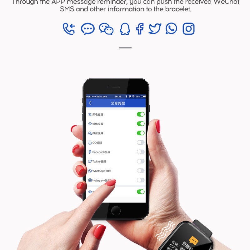 Smart Bracelet Health Waterproof Sports Watch Sleep Heart Rate Blood Pressure Oximeter Step Detection Bluetooth Call Gift