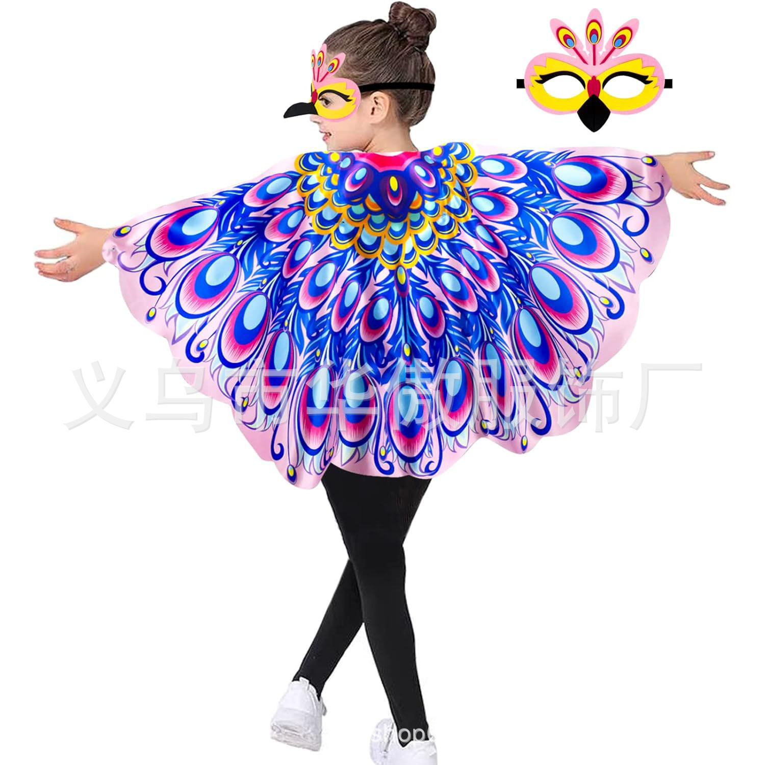 Новый Павлиний Принцессный Маска Крылья Набор Маленькая Девочка Выпускной Вечер Костюм Реквизит Насекомое Принцессный Косплей Костюм