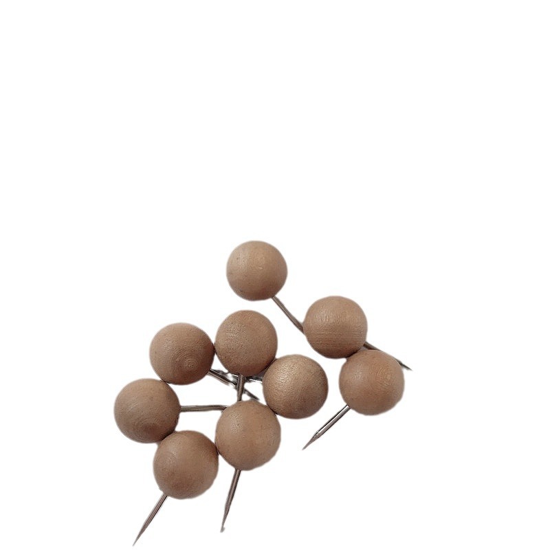 Creative stationery round tack log round pushpin wholesale cute wooden round ball pushpin factory direct sales