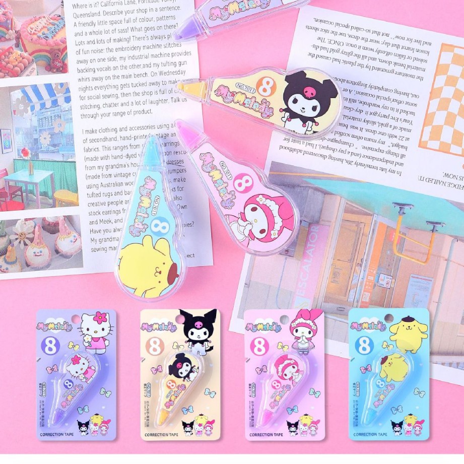 Cross-Border Popular Mini Correction Belt for Primary School Students Cartoon Correction Belt Cute Children's Typo Correction Belt Stationery