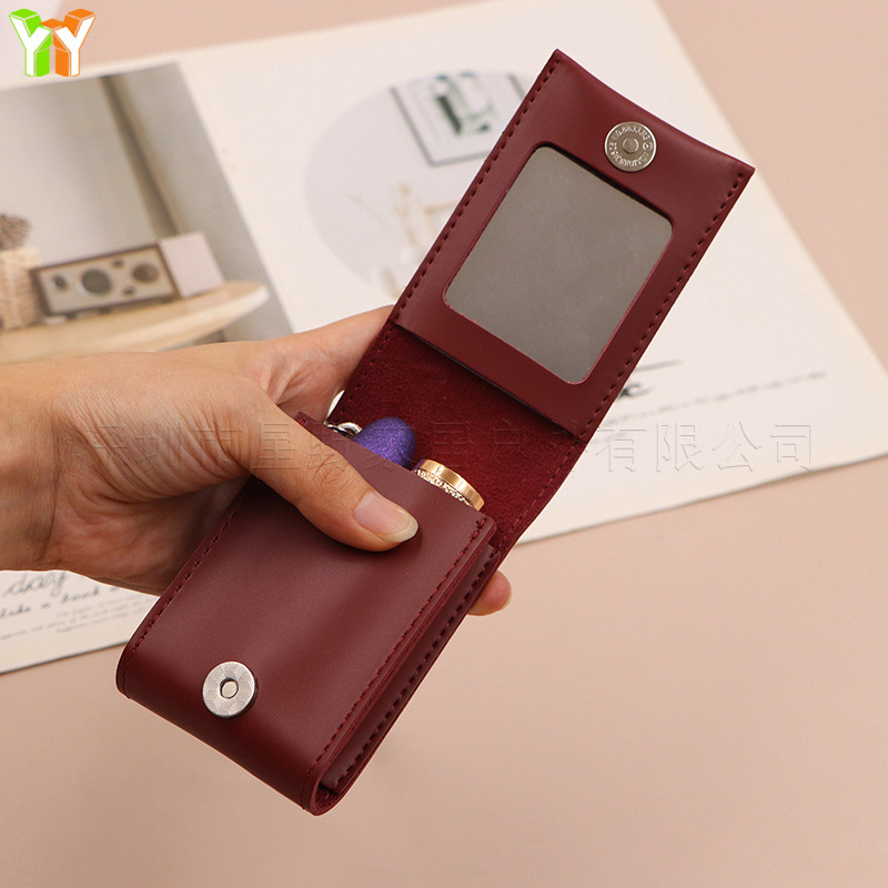 Hot-Selling Ready-Made Foldable Lipstick Bag, Portable Mirror, Easy-To-Make-Up Storage Bag, Logo Printable, Factory Direct Sale