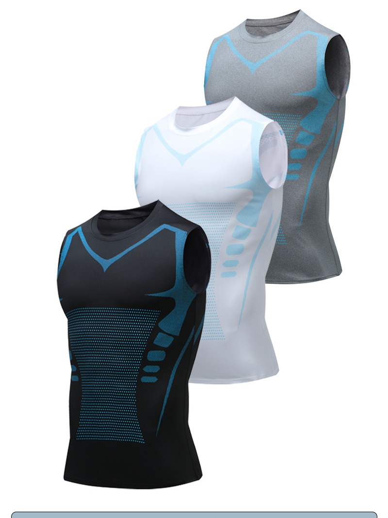 Fitness Clothes Men's Short-sleeved Sleeveless Tight Clothes Running Basketball Training Clothes Top Gym Vests Lightweight