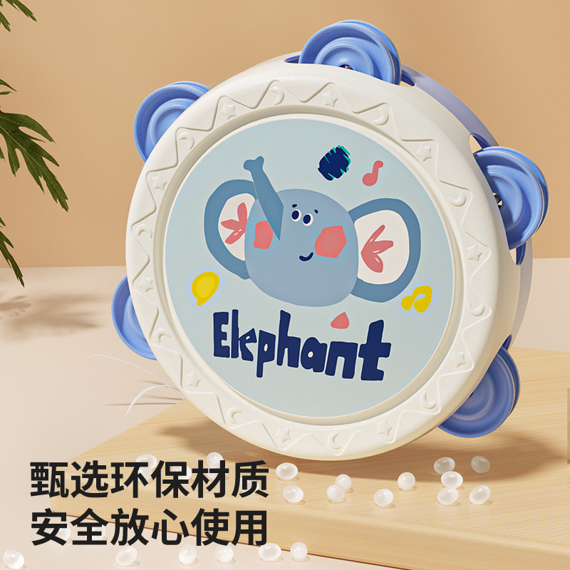 New Children's Cartoon Hand Drum Toy Baby Tambourine Educational Early Education Enlightenment Infant Hand Rattle Musical Instrument