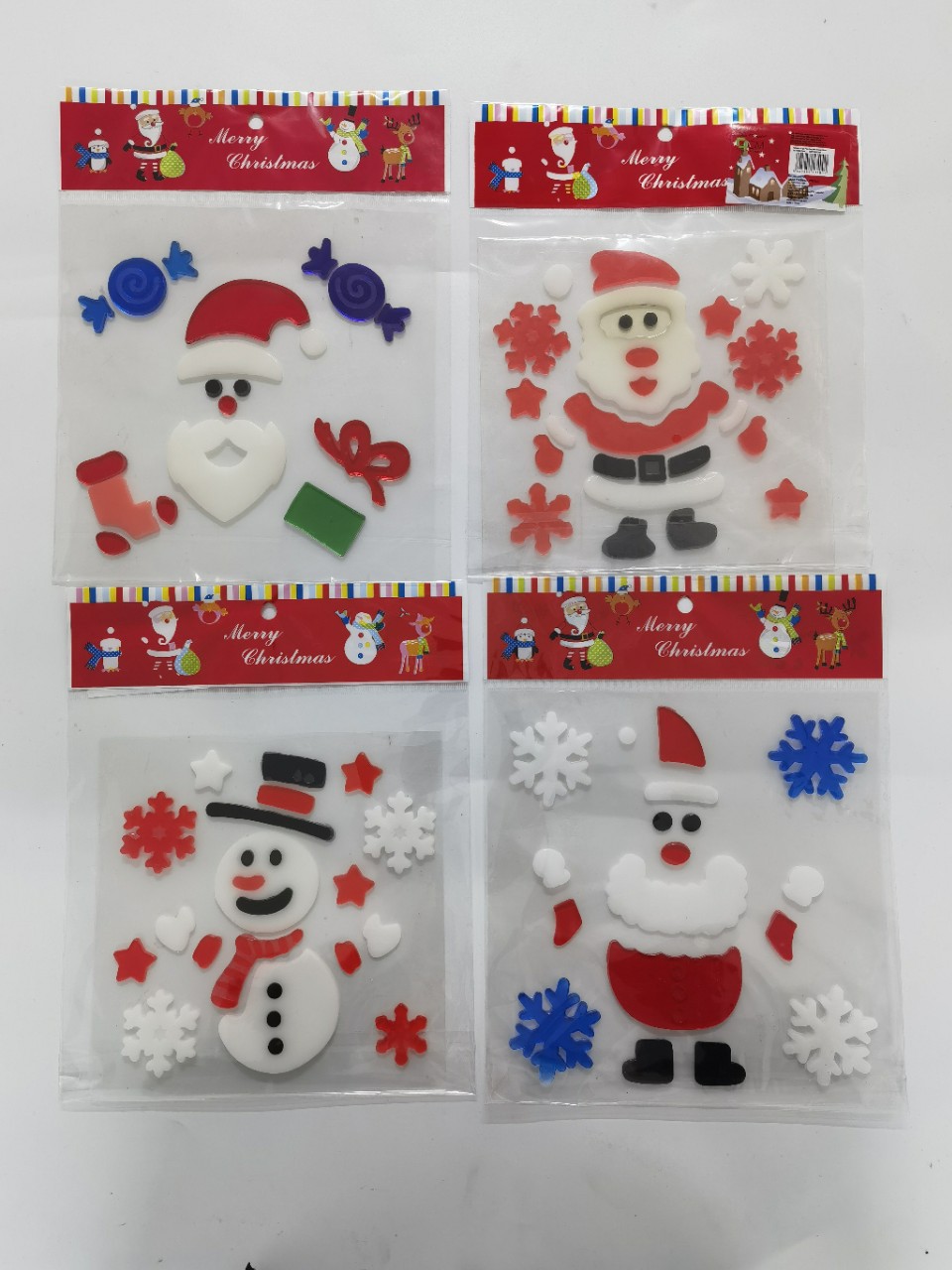 Santa Claus Tree Electrostatic Window Stickers Glass Door Stickers Window Christmas Decorations Atmosphere Scene