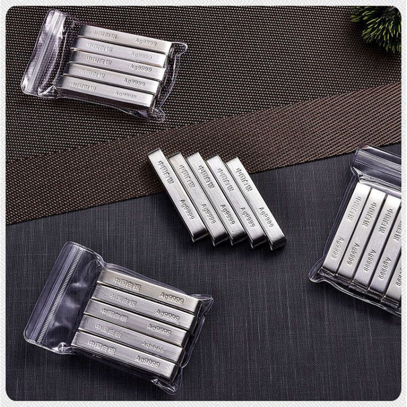 Guohong Sterling Silver Jewelry Pure Silver 9999 Investment Silver Brick Silver Ingot Silver Raw Material Silver Snowflake Silver