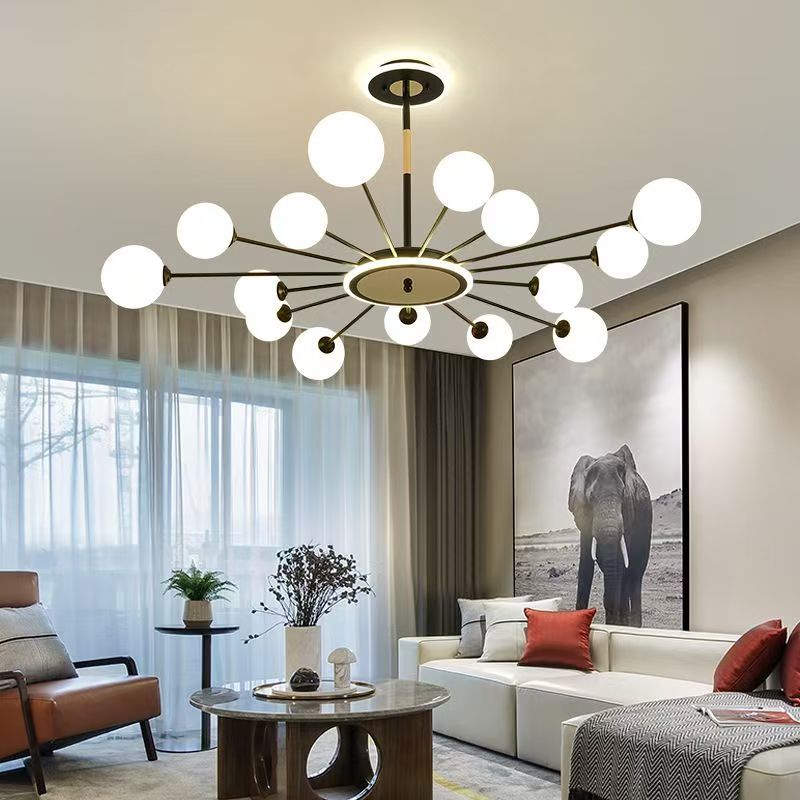 Nordic Chandelier, Simple, Modern and Atmospheric Living Room Lamp, Creative and Personalized Bedroom Lamp, Internet Celebrity Magic Bean Molecular Lamp, Restaurant Lamp