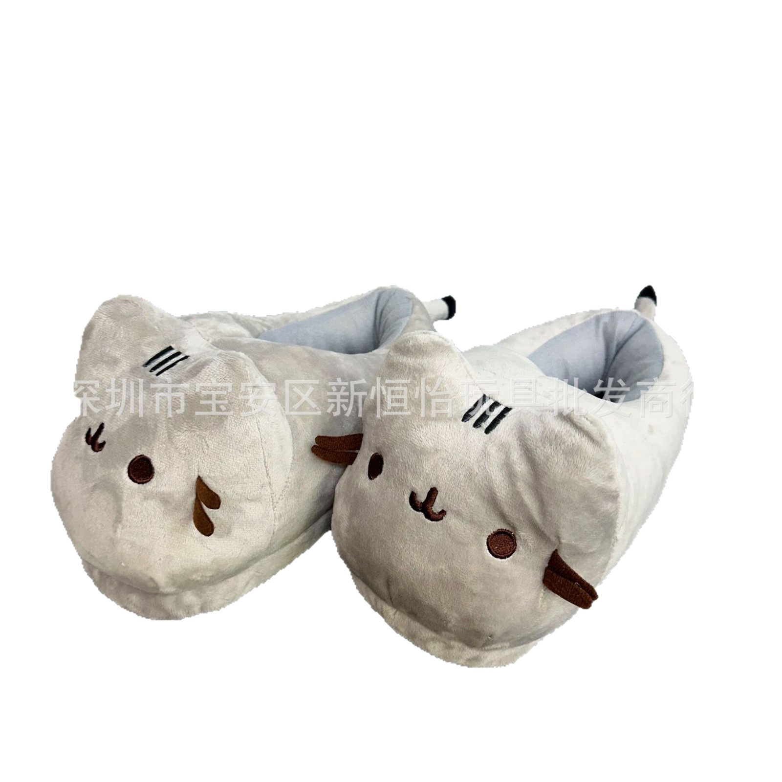 Factory direct supply cute couple classic panda fat cat plush slippers autumn and winter home warm fabric slippers cross-border