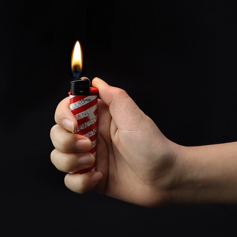 Ouqi Smoking Set Grinder Lighter Single Straight Lighter Creative Gift Advertising Lighter Portable