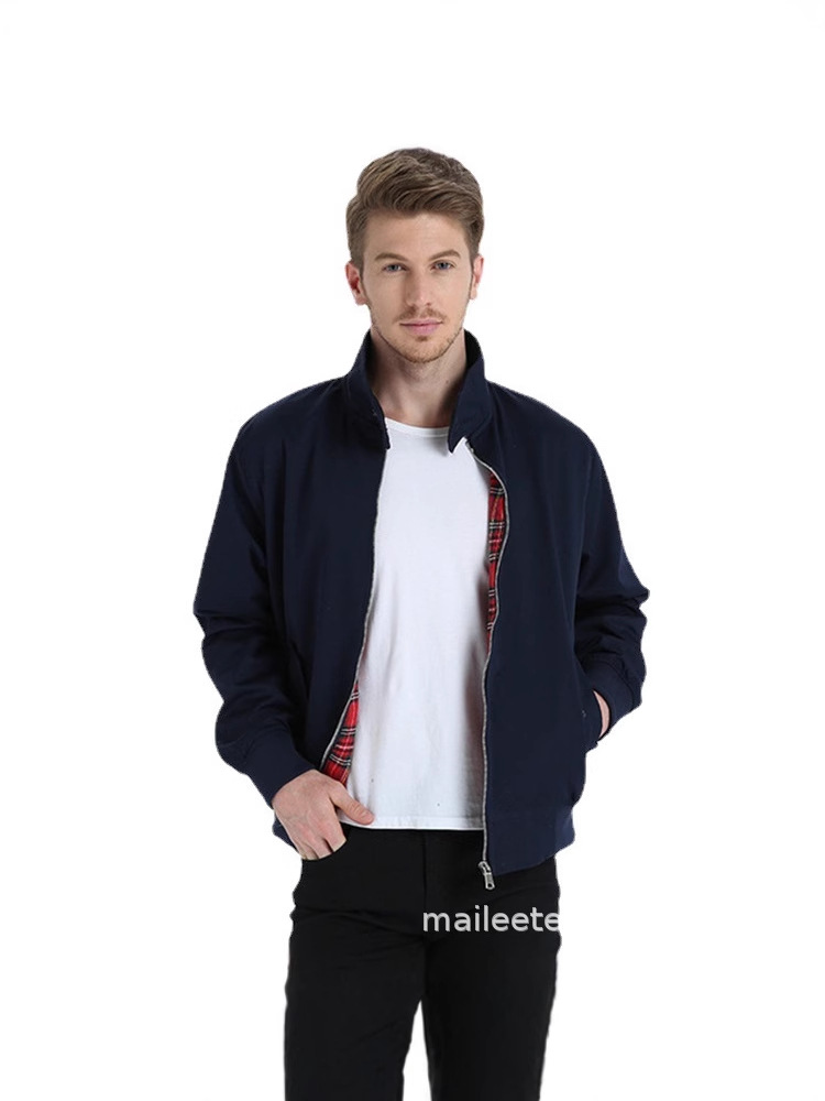 European Men's Fashion Brand Stand Collar Stylish Couple Slim Fit Jacket Casual Outerwear Pilot Jacket