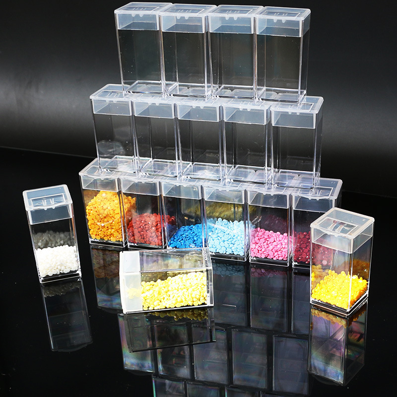 Diamond painting generous bottle storage box rice beads box diamond box DIY nail art storage box acrylic small square box