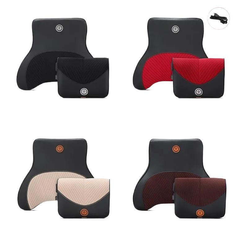 Car Headrest and Lumbar Support Smart Massage Car Massage Cushion Massager Cervical Spine Waist Back Support Cushion Neck Pillow