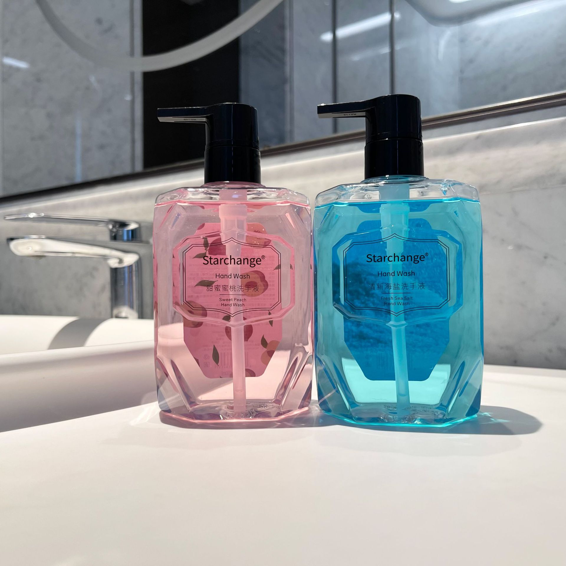 Xiaohongshu Fresh Sea Salt Hand Sanitizer Peach Fragrance Hotel Replenishing Liquid Fragrance Cleansing and Care Does Not Hurt Your Hands