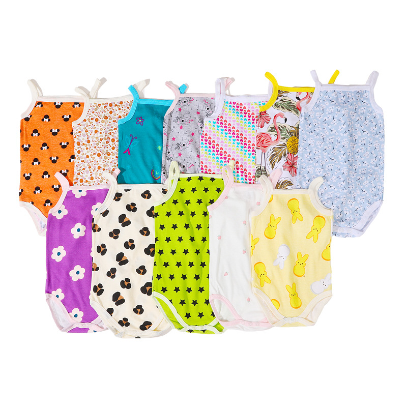 Factory Direct Sales Newborn Thin Vest Baby Sling Triangle Bag Fart Clothing Male and Female Baby Jumpsuit Rompers