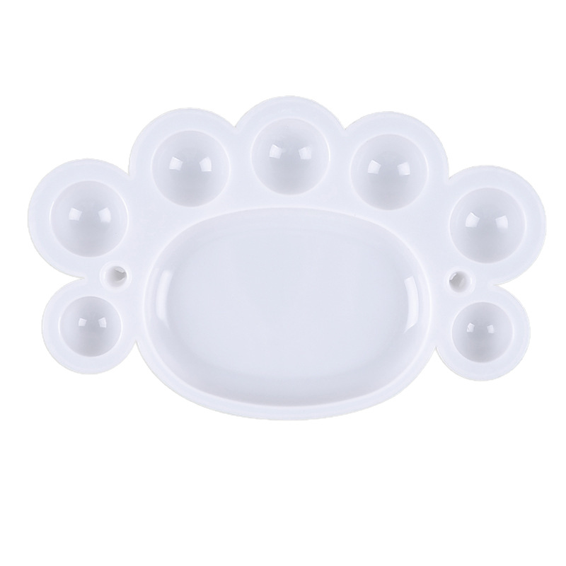 Color palette white plastic Plum Painting paint tray feet children acrylic watercolor palette wholesale variety