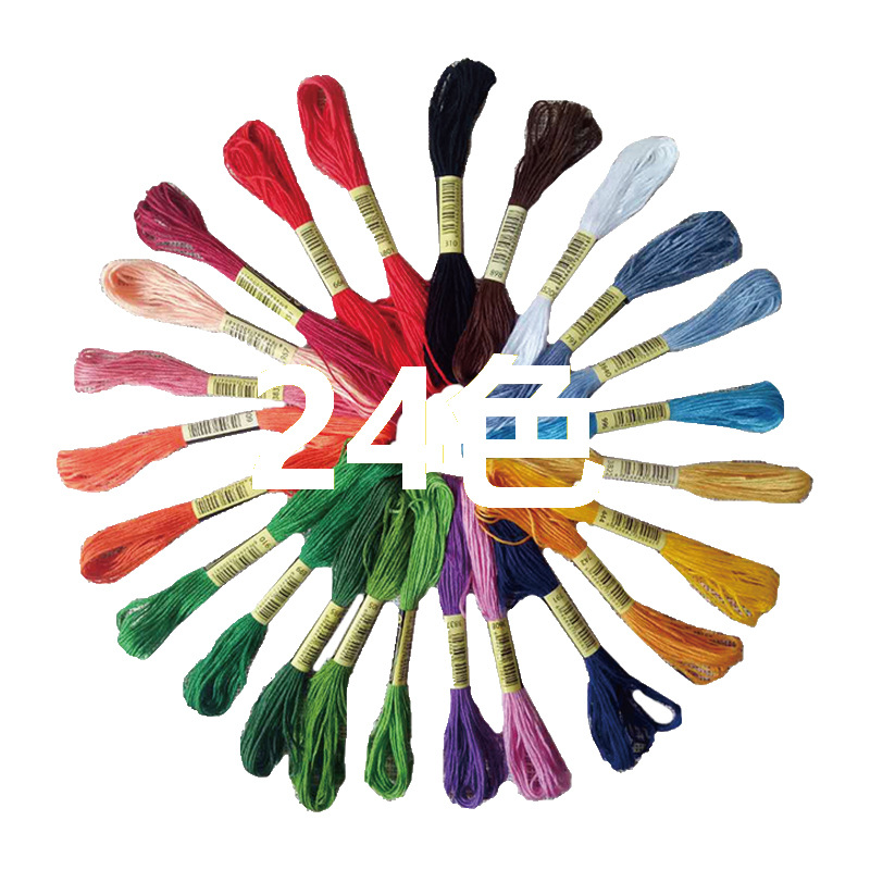 Factory direct in stock polyester thread each 6 8 m cross embroidery thread embroidery thread polyester cotton thread hand woven embroidery thread