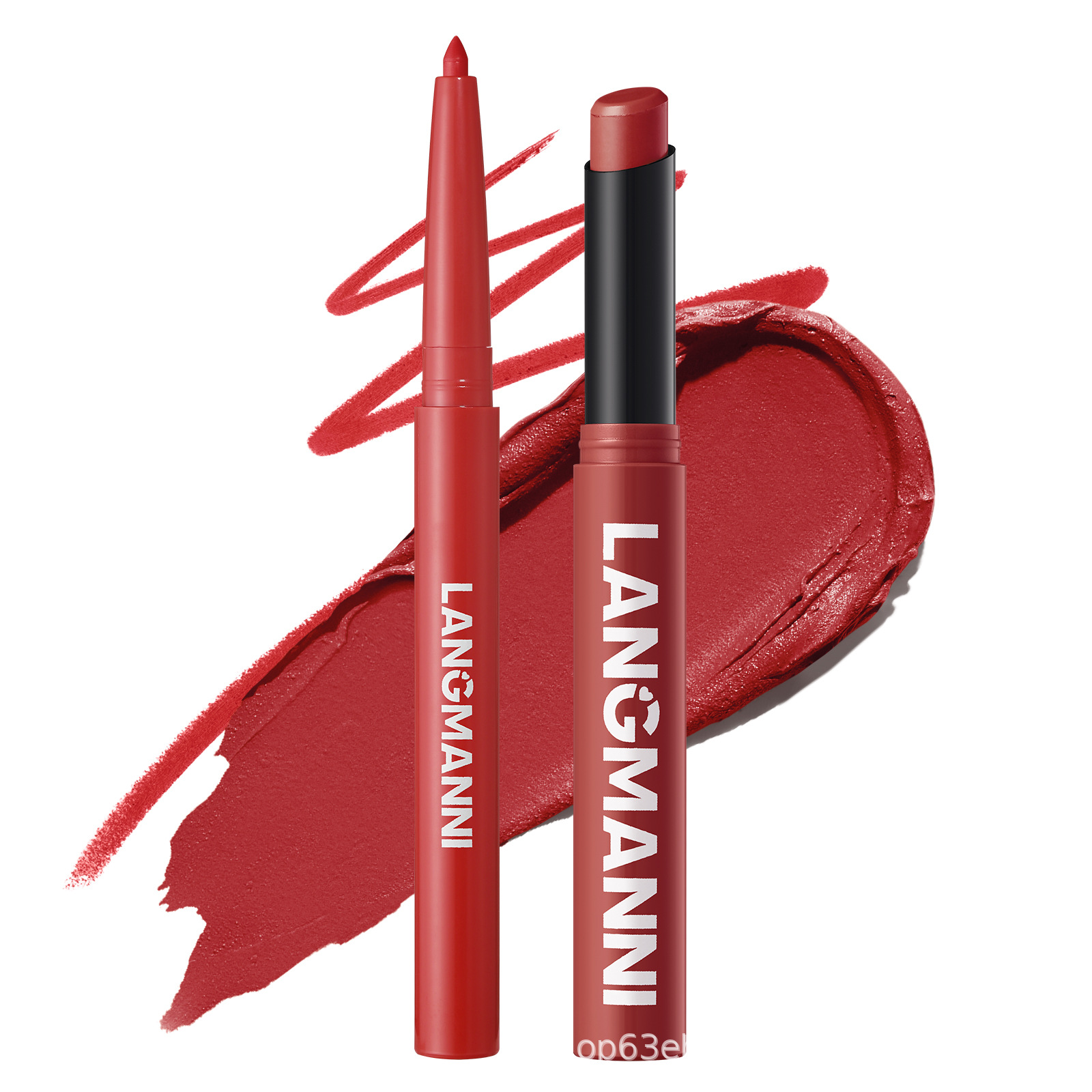 Langmanni Twelve-Color Oblique Lipstick + Lip Liner Set Combination Matte Lip Set