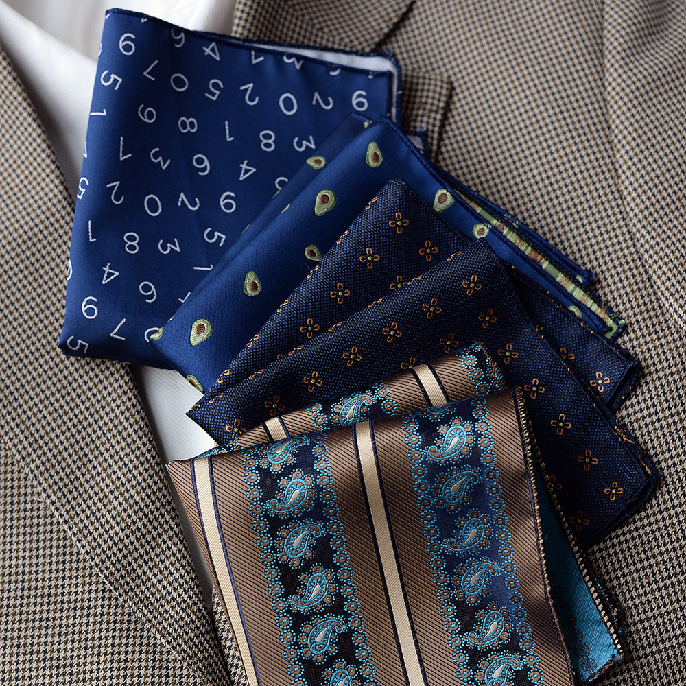 Cross-border New Men's Suit Decorative Pocket Scarf Small Square Scarf Pattern Dress Breast Scarf Groom's Chest Scarf Handkerchief