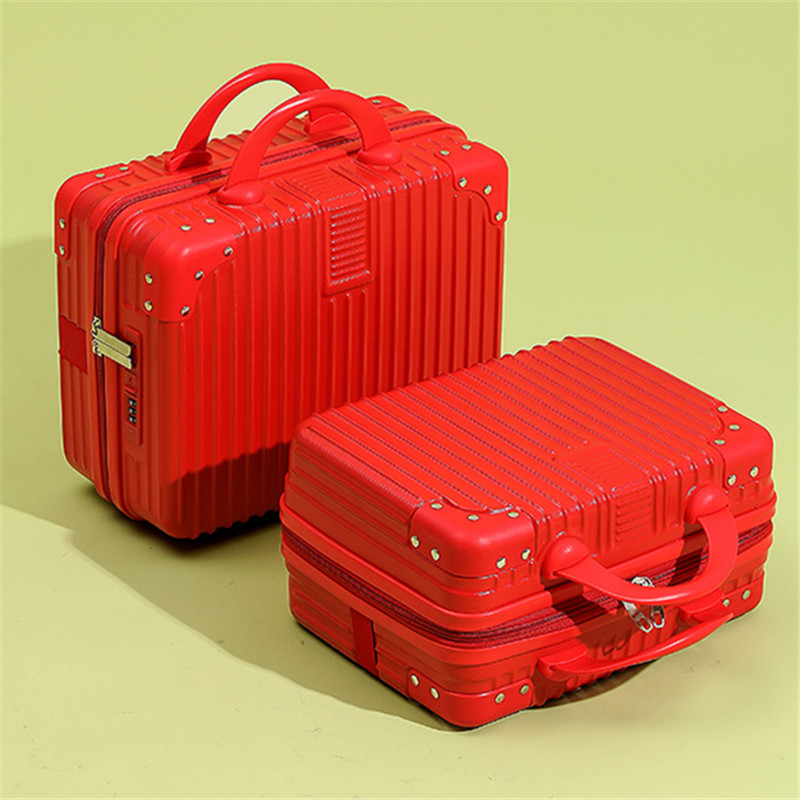 New Year's Gift Box Red Suitcase 14inch Cosmetic Box Mini Suitcase Souvenir Small Password Box