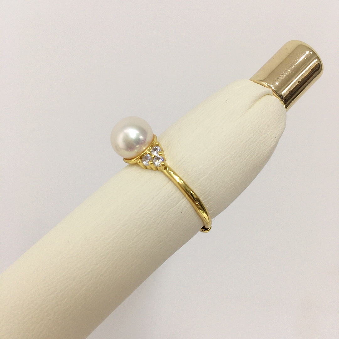 5A Grade High-Gloss Natural Freshwater Pearl Ring 18K Gold-Filled Micro-Paved Zircon Simple Pearl Ring Wholesale